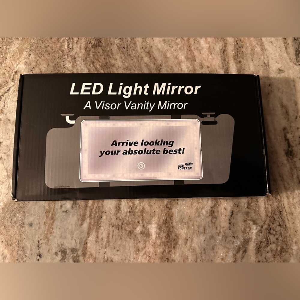 LED Light Mirror Visor Vanity Mirror - Silver
